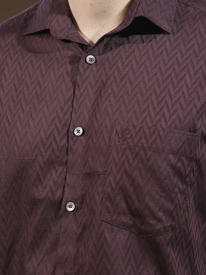 Signature Royal Plum Purple Printed Shirt