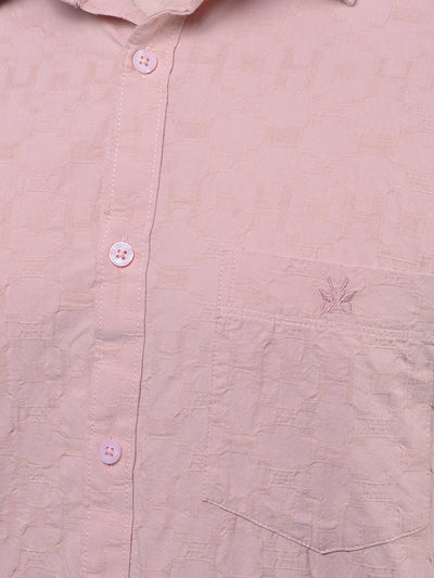 Pink Printed 100% Cotton Shirt