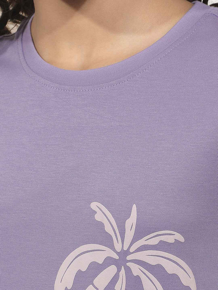 Purple Graphic Print T-Shirt
