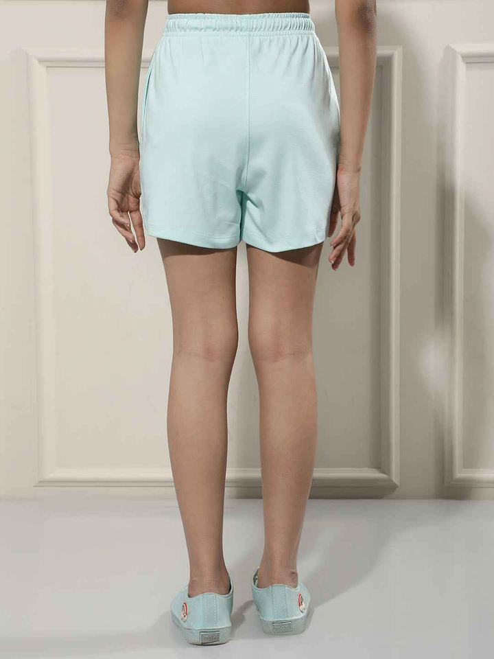 Graphic Print Green Shorts