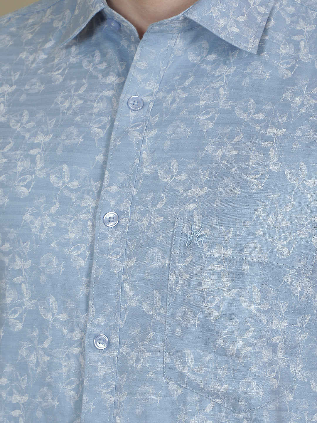 Blue Floral Print Shirt