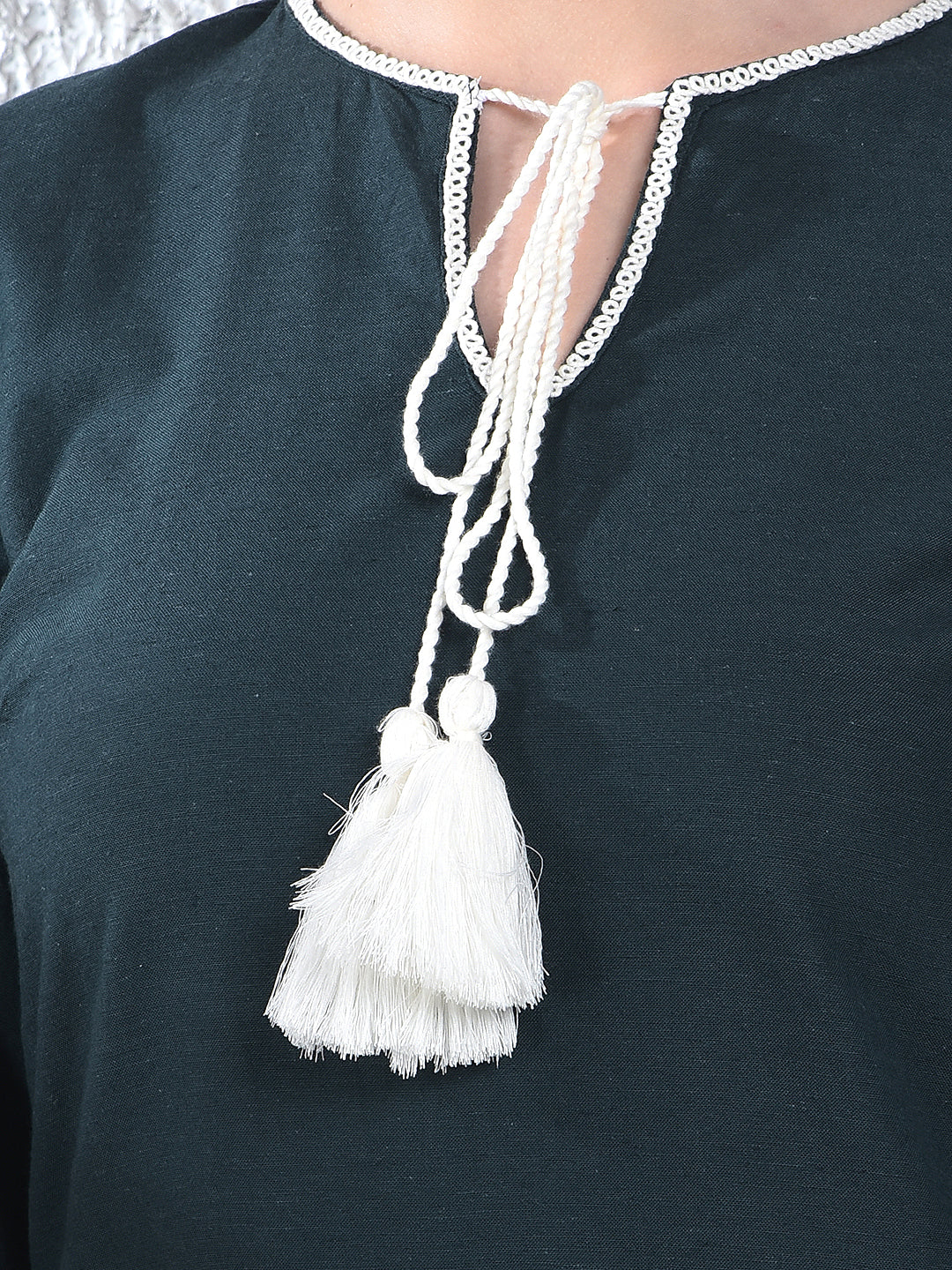 Teal Embroidered Mini Dress