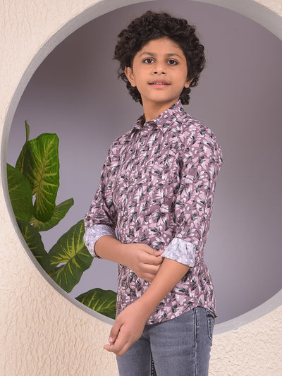 Purple Floral Print Shirt