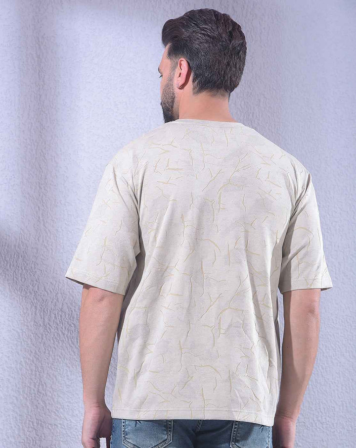 Beige Jacquard T-Shirt