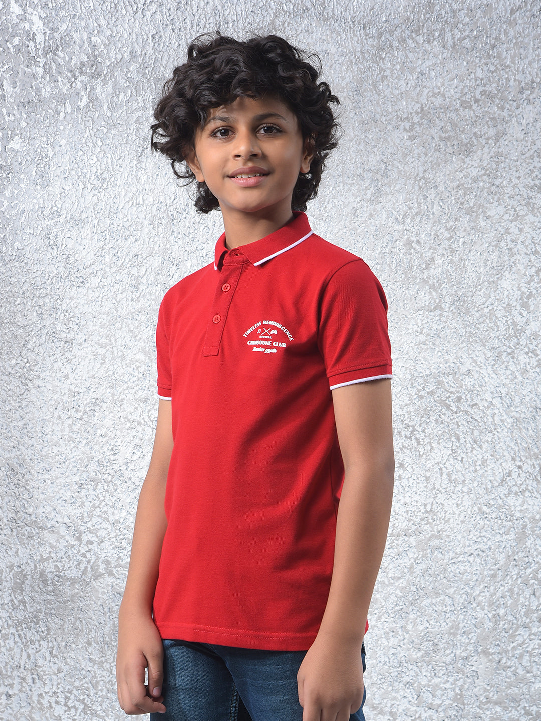 Pure Current Red Polo Neck T-Shirt