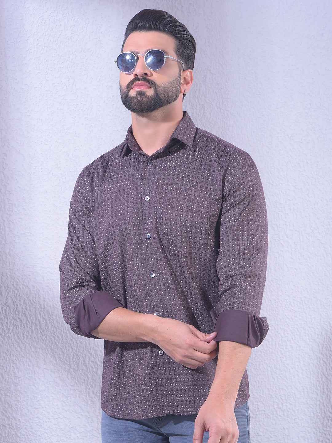 Wine Printed Shirt