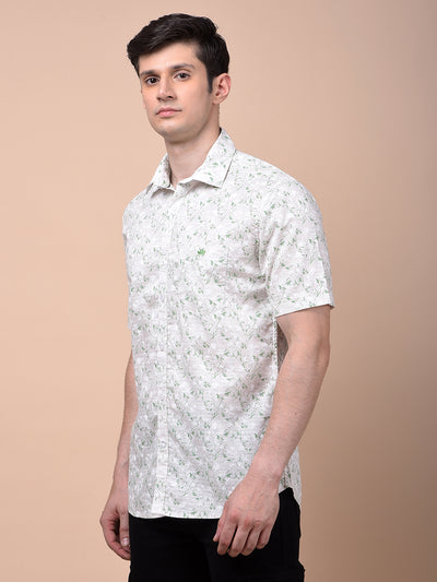 Green Floral Print Shirt