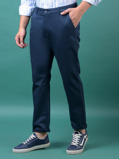 Navy Blue Printed Trousers