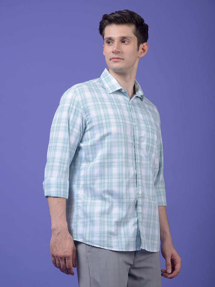 Green Checked 100% Cotton Shirt