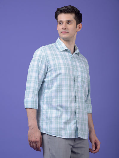 Green Checked 100% Cotton Shirt