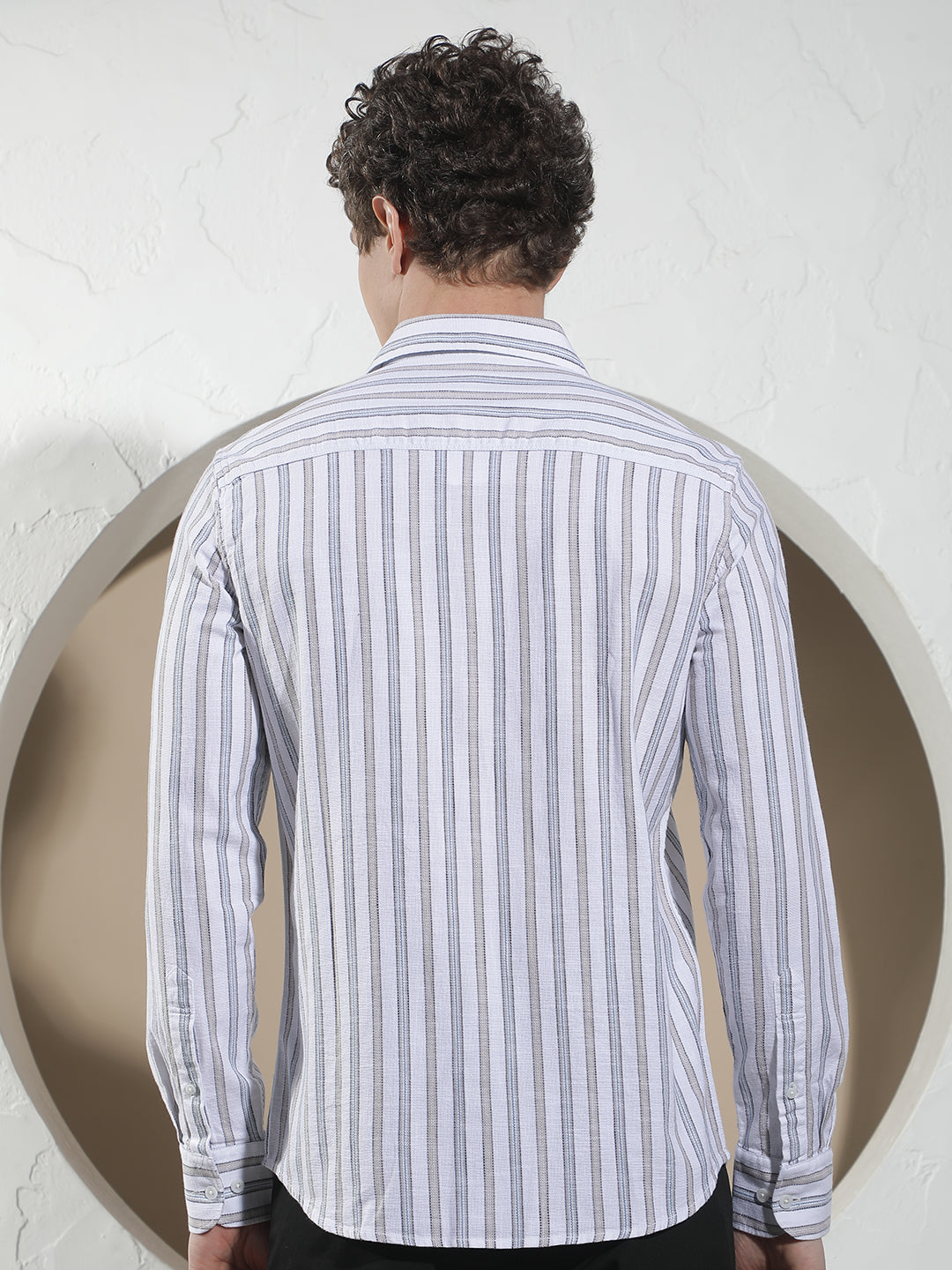White Vertical Stripes 100% Cotton Shirt