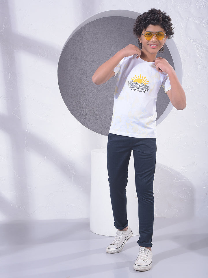 White Printed T-Shirt-Boys T-Shirts-Crimsoune Club
