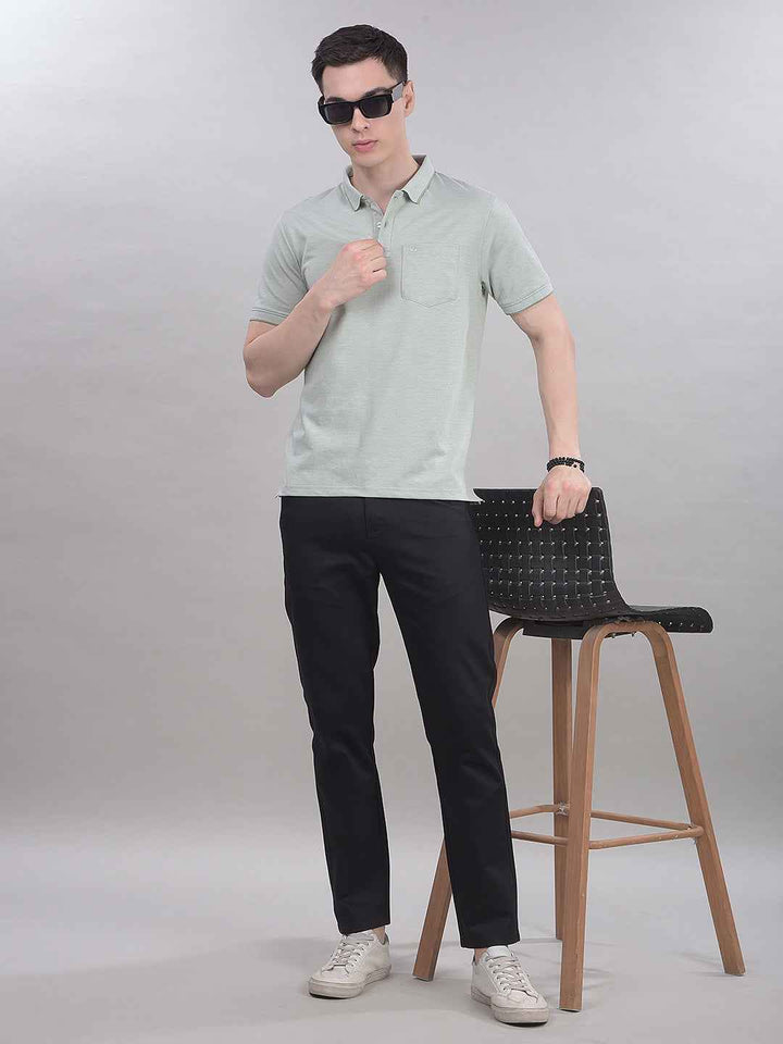 Grey Polo Neck T-Shirt