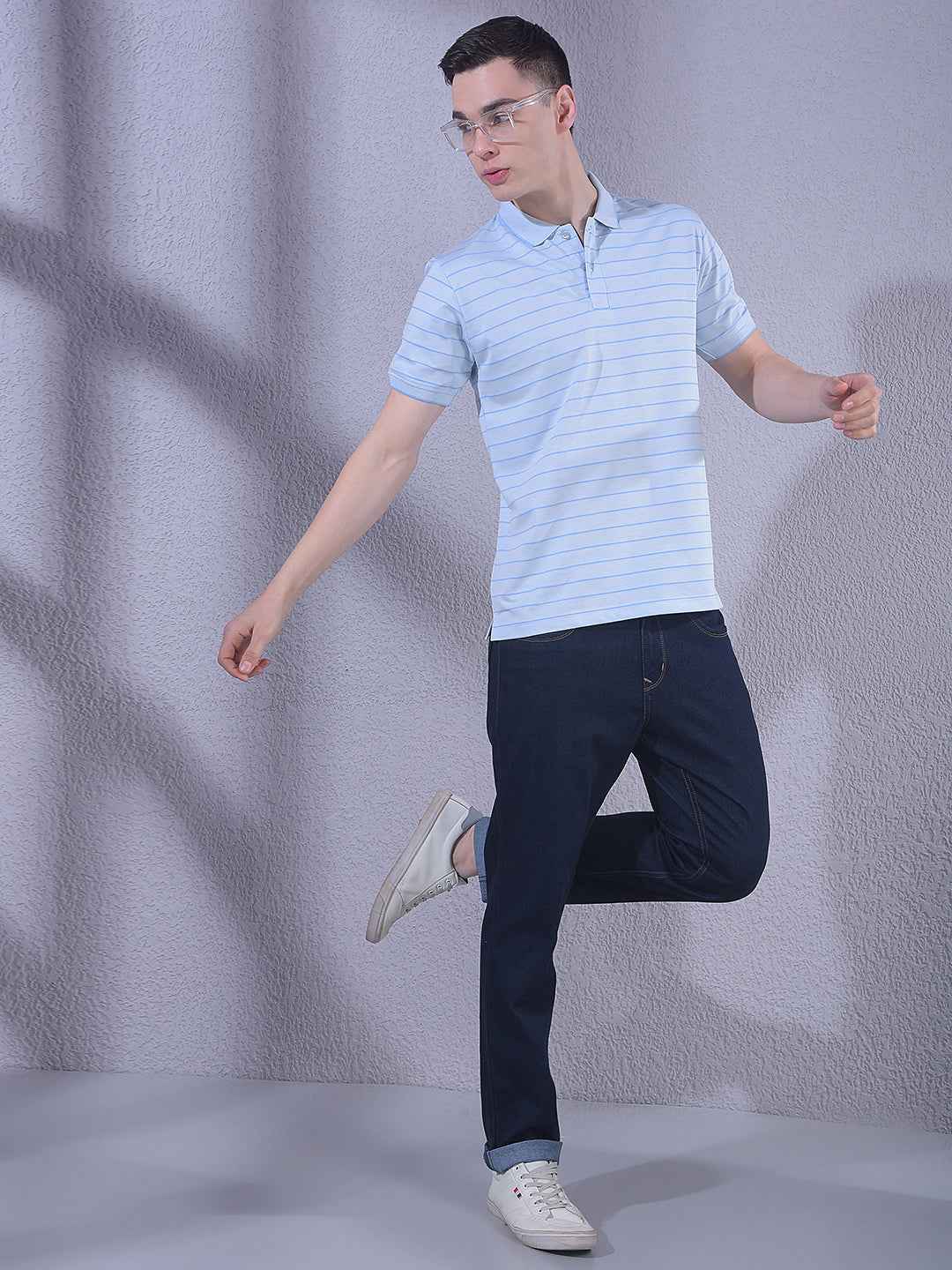 Blue Horizontal Striped T-Shirt