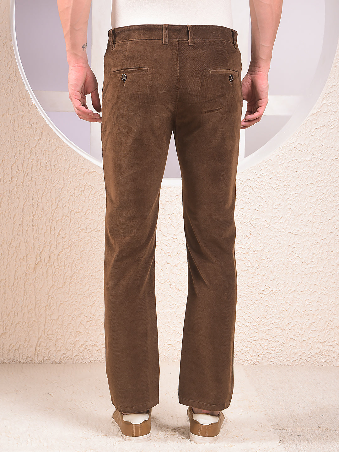 Brown Straight Corduroy Trousers
