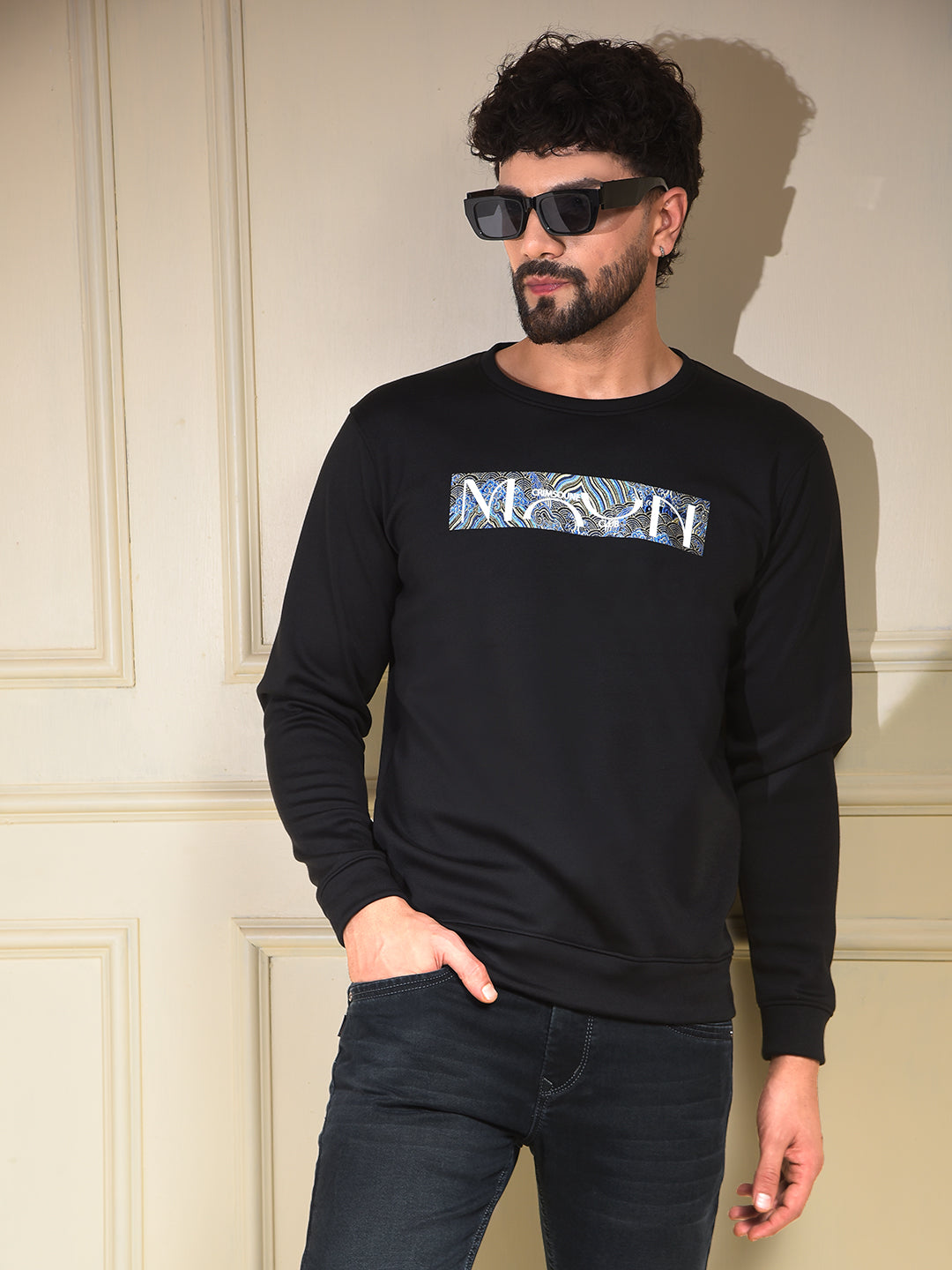 Black Graphic Print Sweatshirt