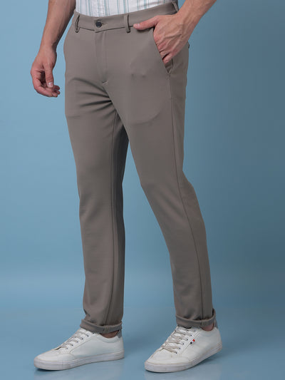 Lush Brown Textured Trousers