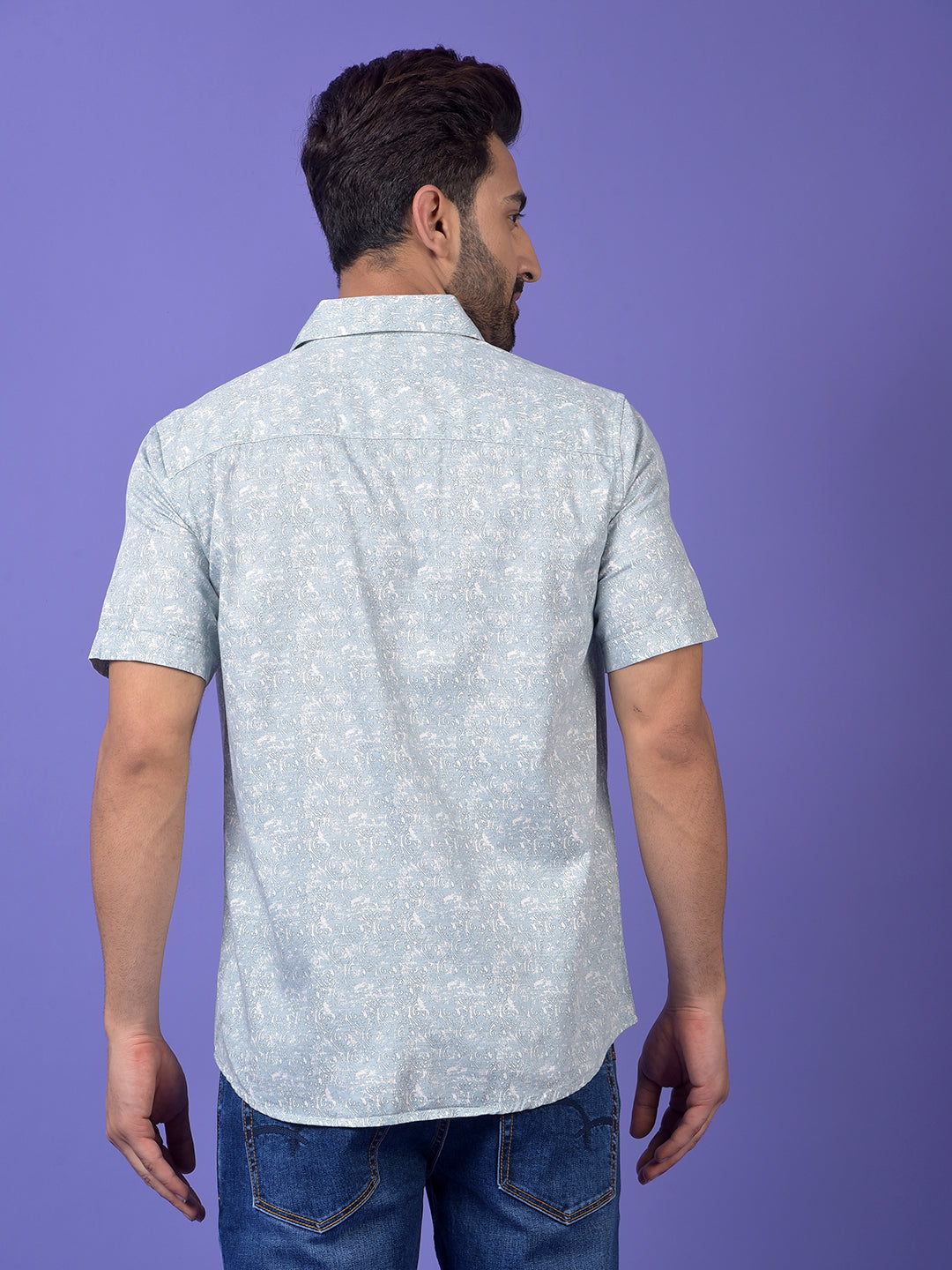 Blue Printed Shirt