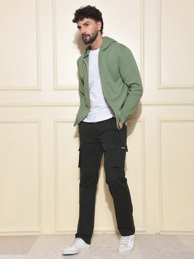 Swanky Green Hooded Neck Sweatshirt