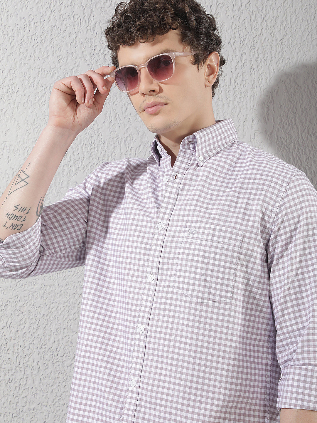 Pink 100% Cotton Checked Shirt