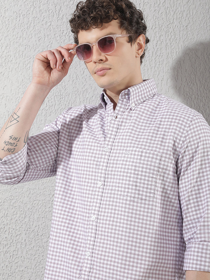 Pink 100% Cotton Checked Shirt