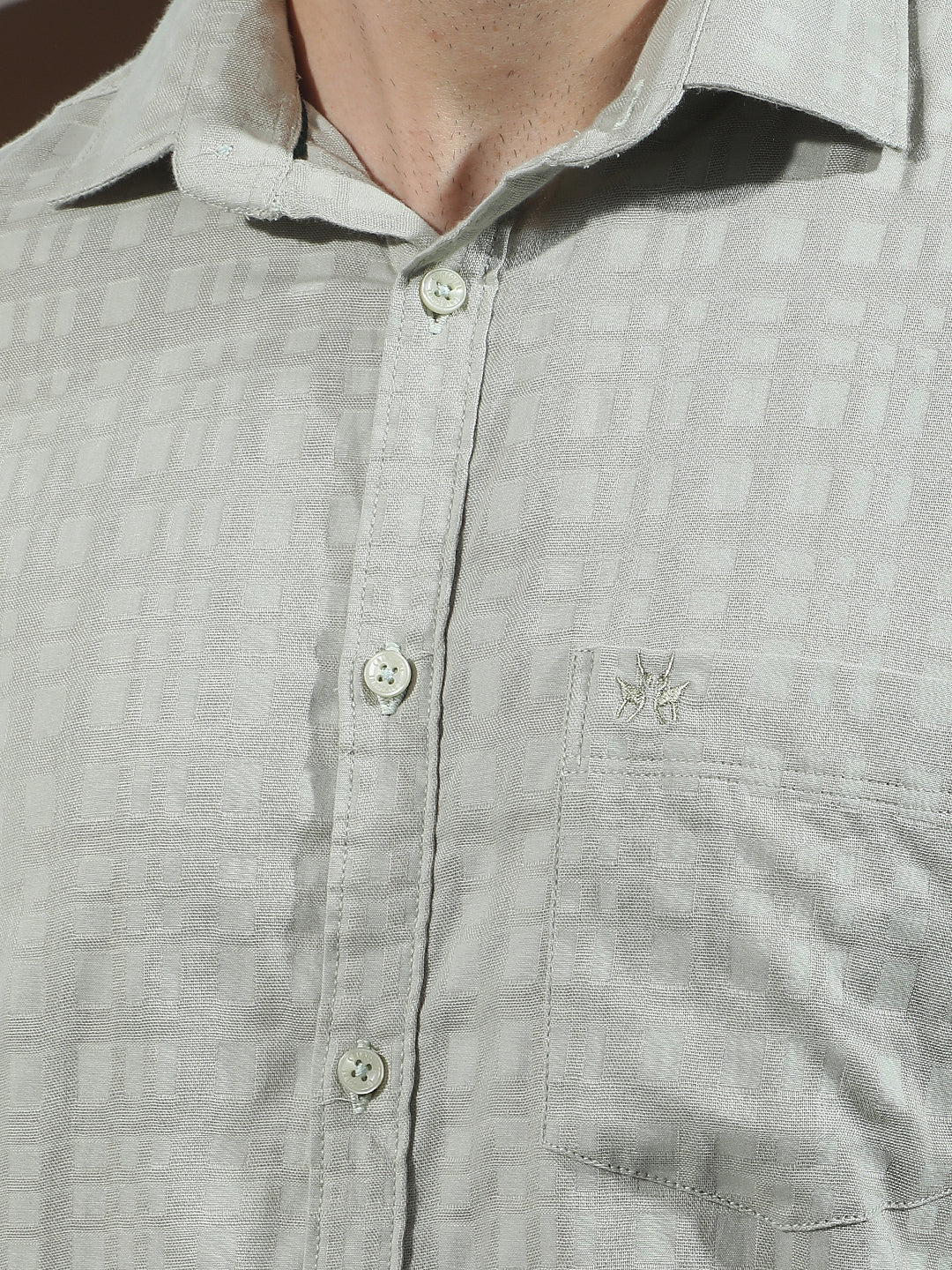 Green 100% Cotton Checked Shirt