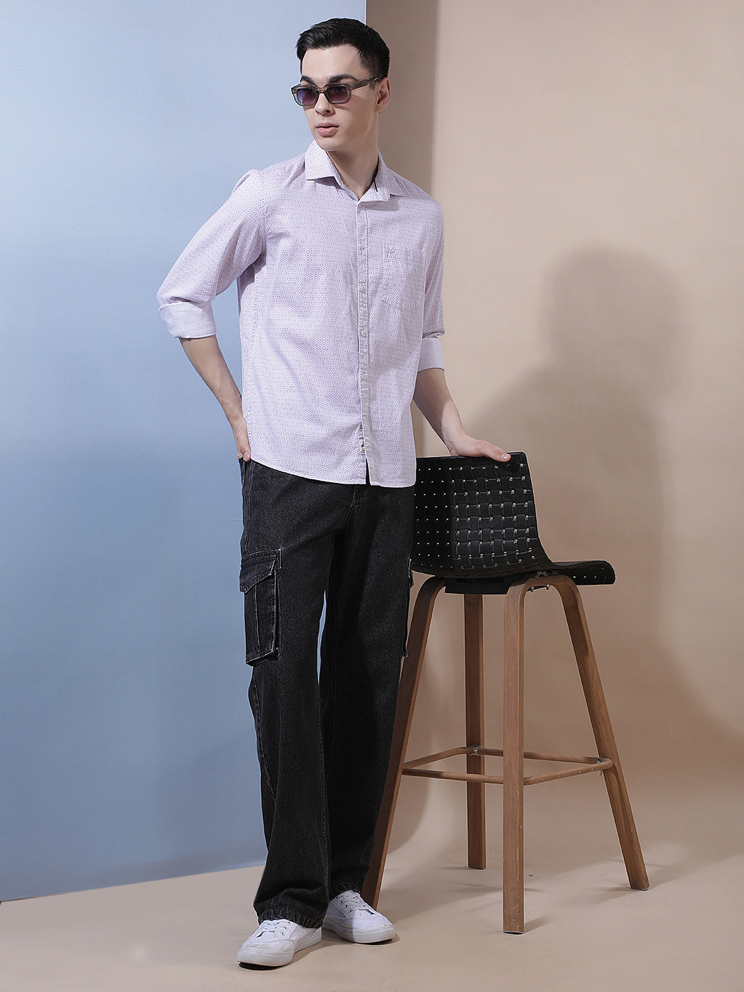 Luxe Dusty Pink Printed Shirt