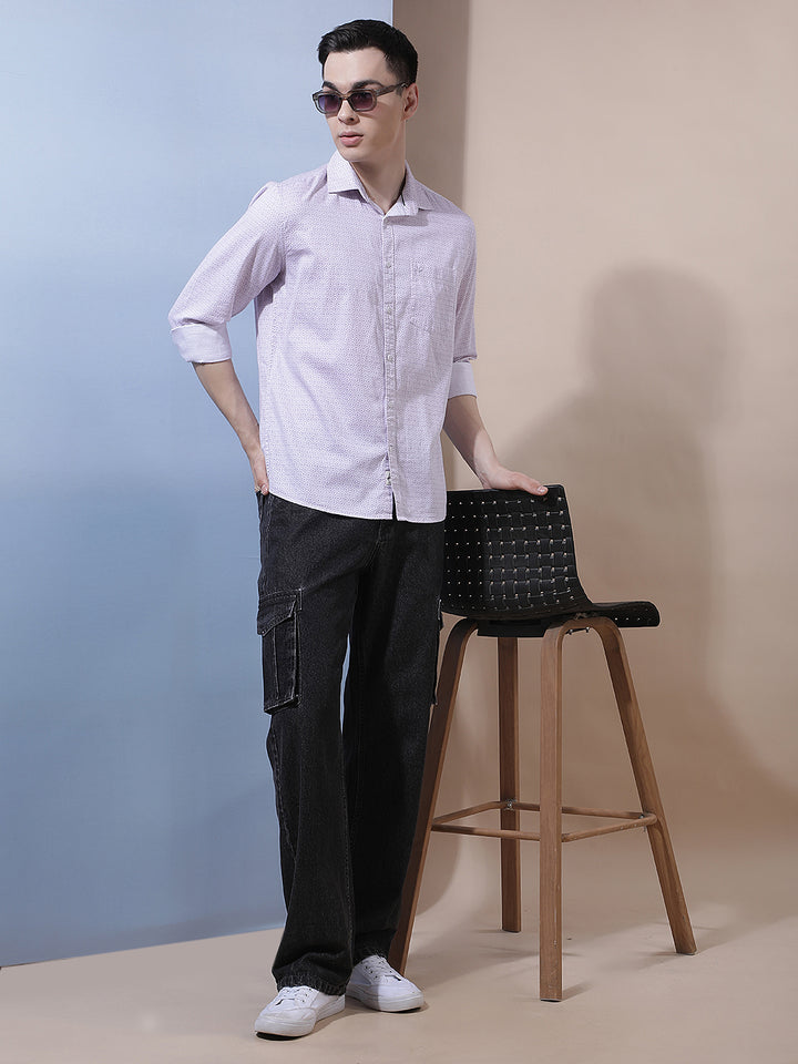 Luxe Dusty Pink Printed Shirt