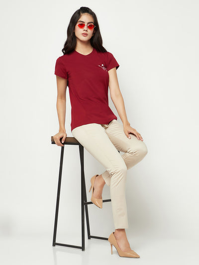 Beige Straight Trousers