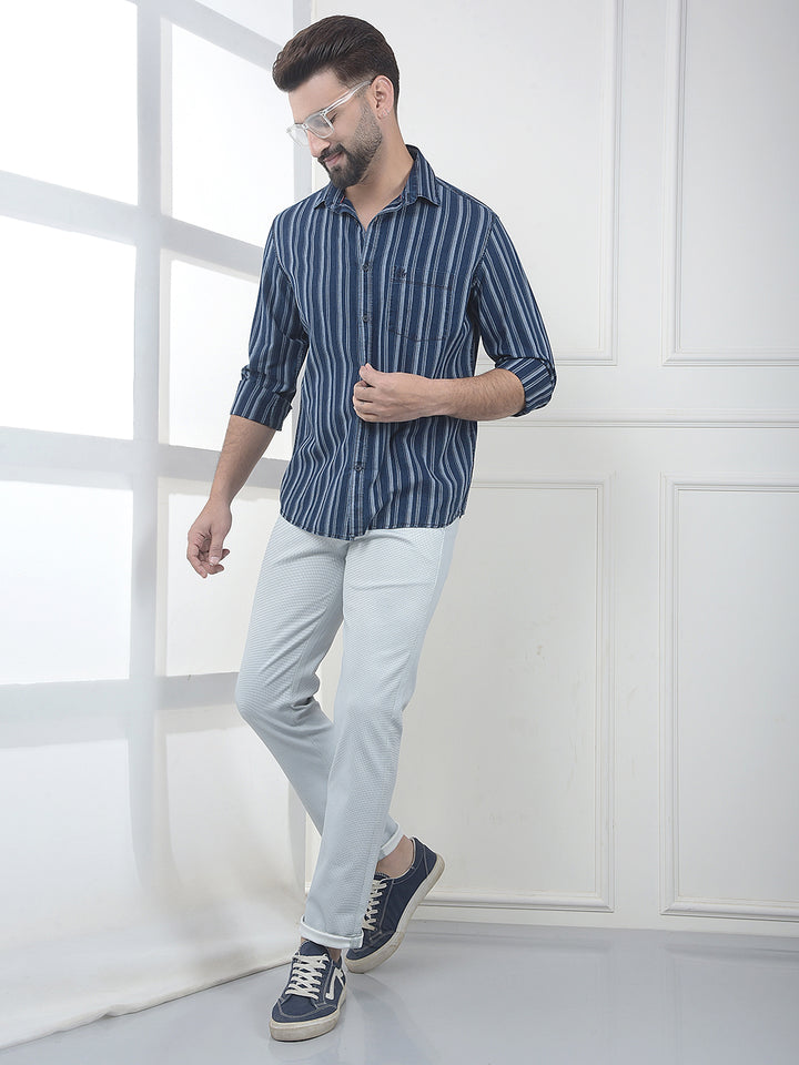 Grey Jacquard Knitted Trousers