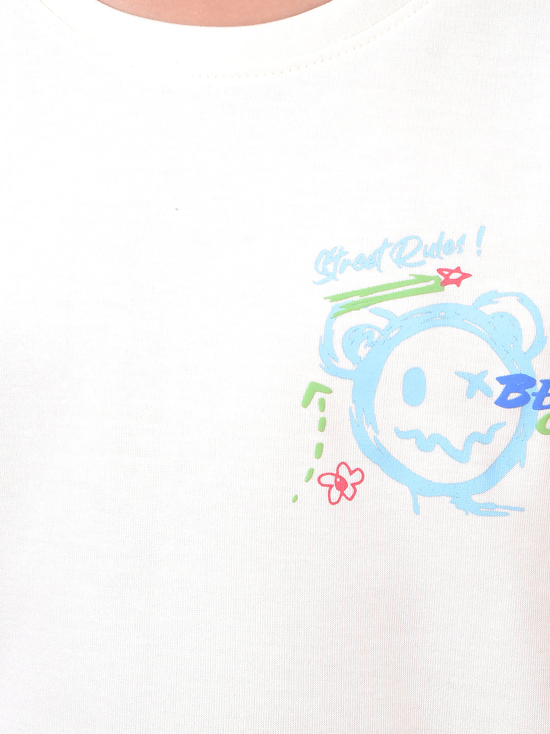 Cream Graphic Print T-Shirt