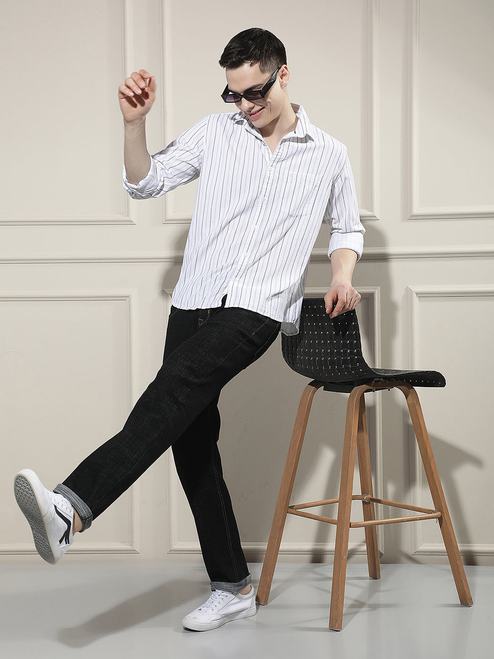 Refined Raven Black Straight Jeans