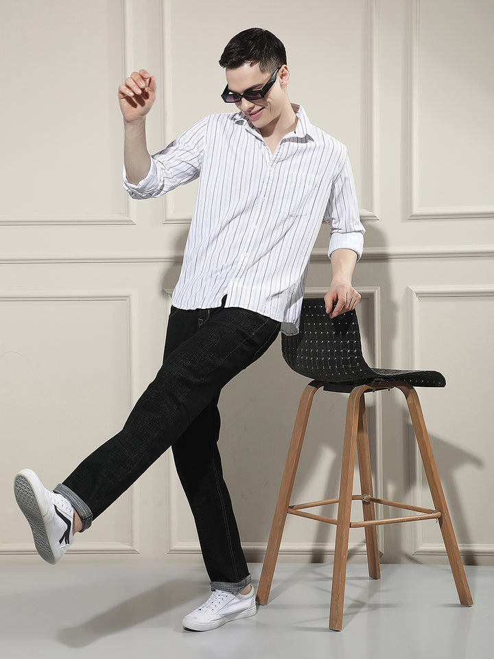 Refined Raven Black Straight Jeans