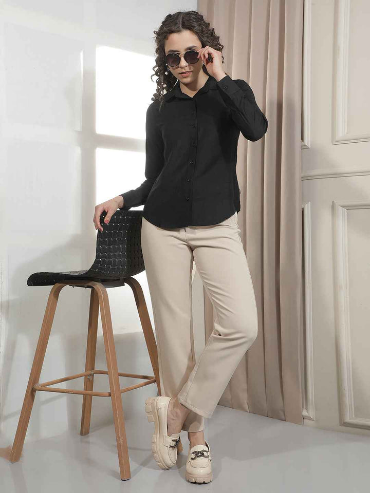 Midnight Black Casual Shirt