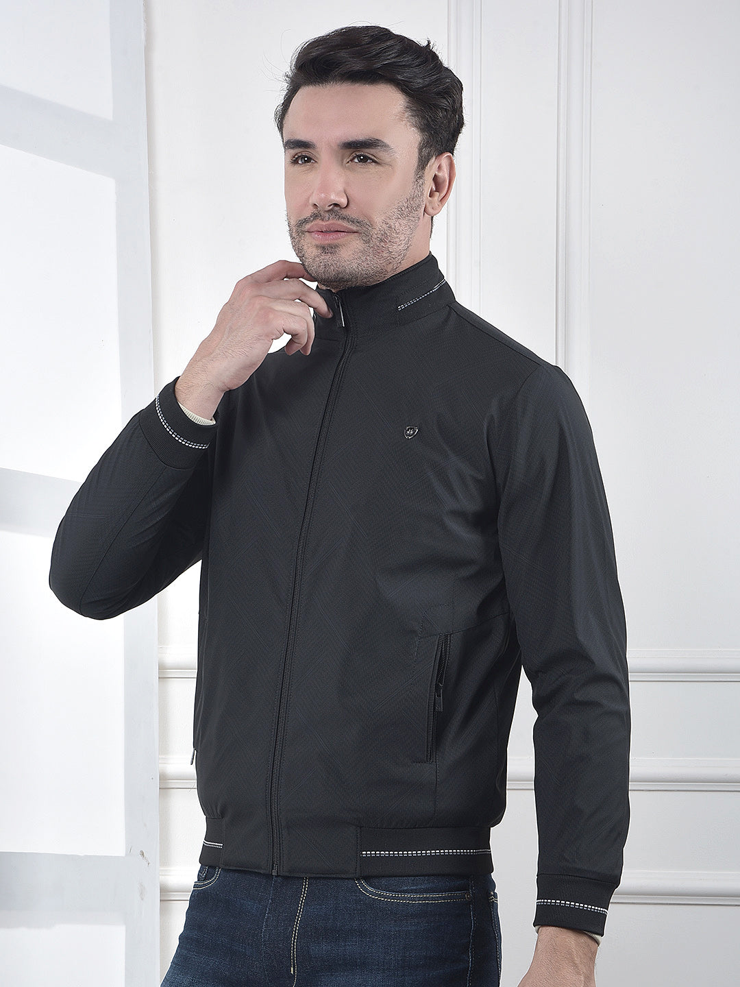 Black Printed Puffer Jacket