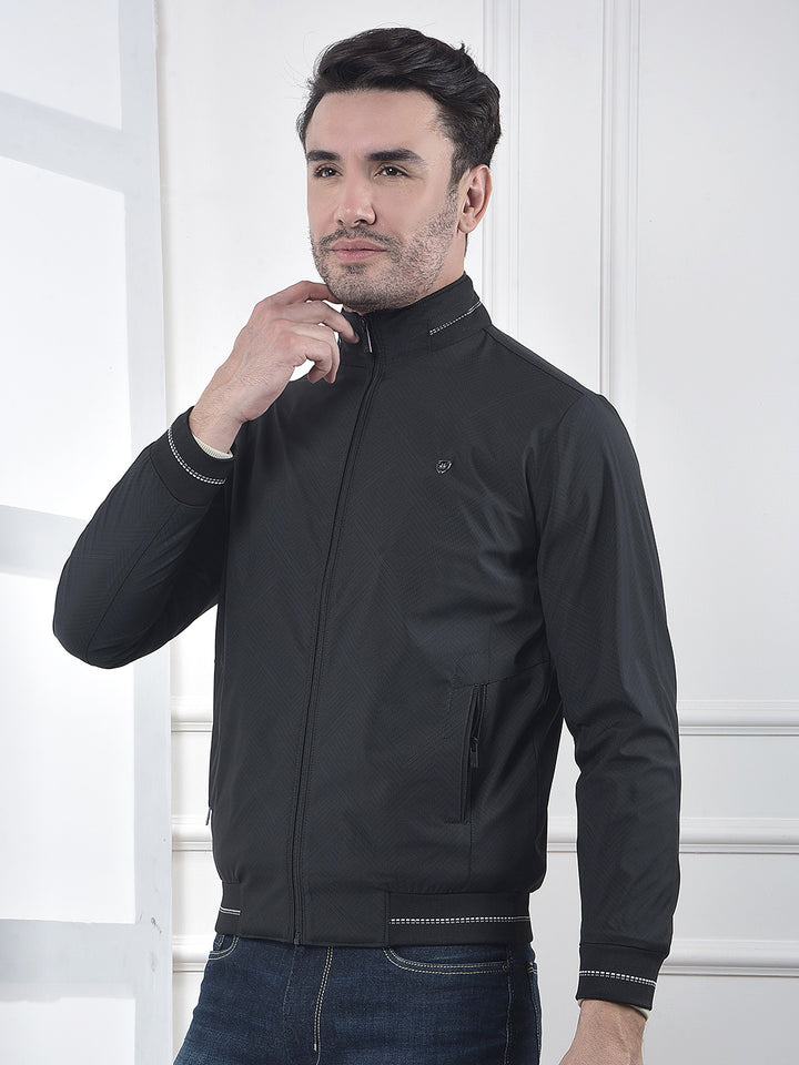 Black Printed Puffer Jacket