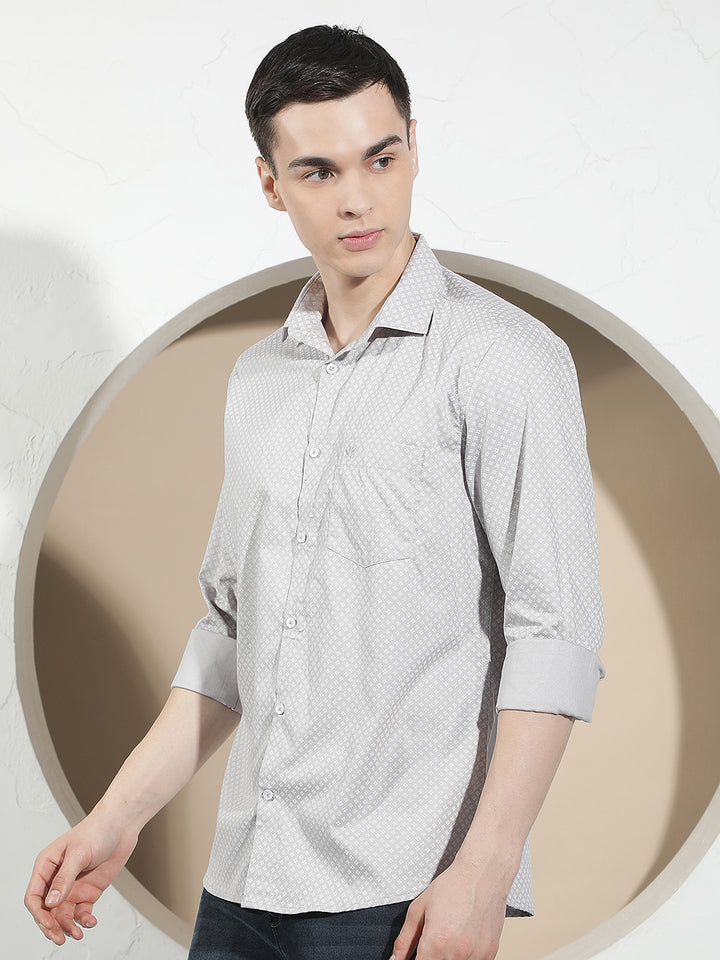 Fine Grey Printed Shirt