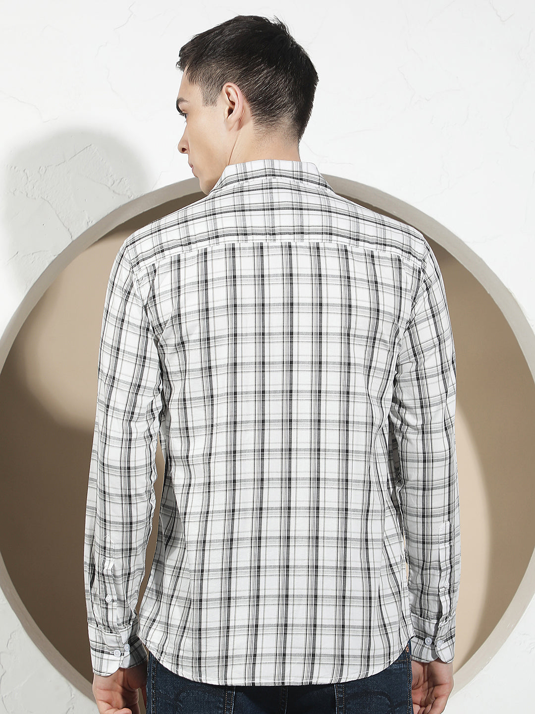 White Checked 100% Cotton Shirt