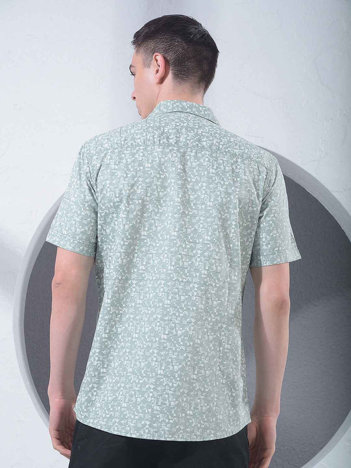 Green Printed 100% Cotton Shirt