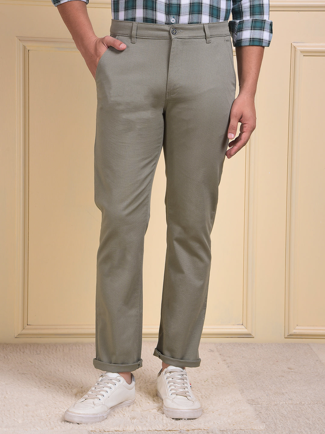 Chic Green Straight Trousers