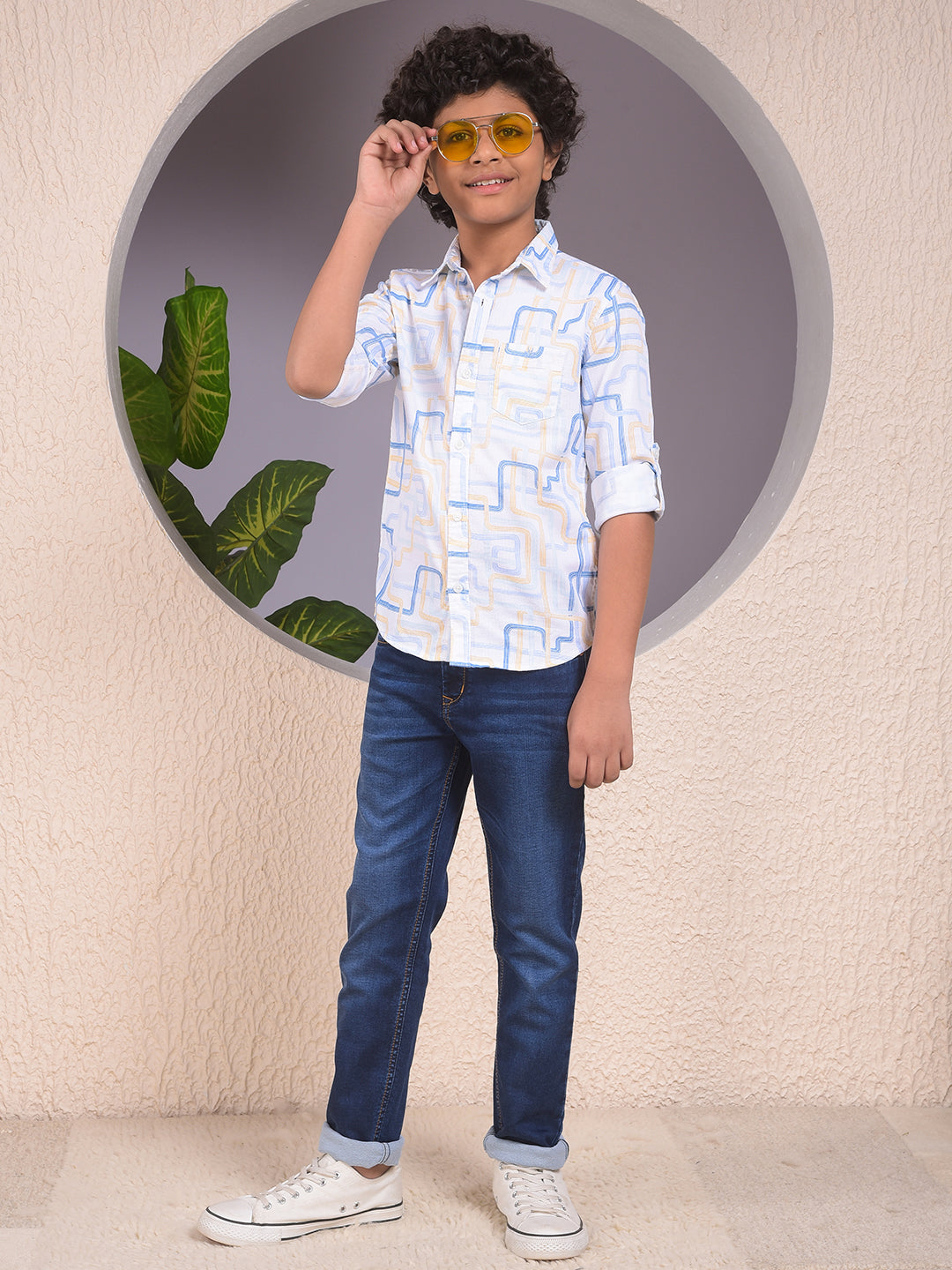 Feisty White Printed Shirt