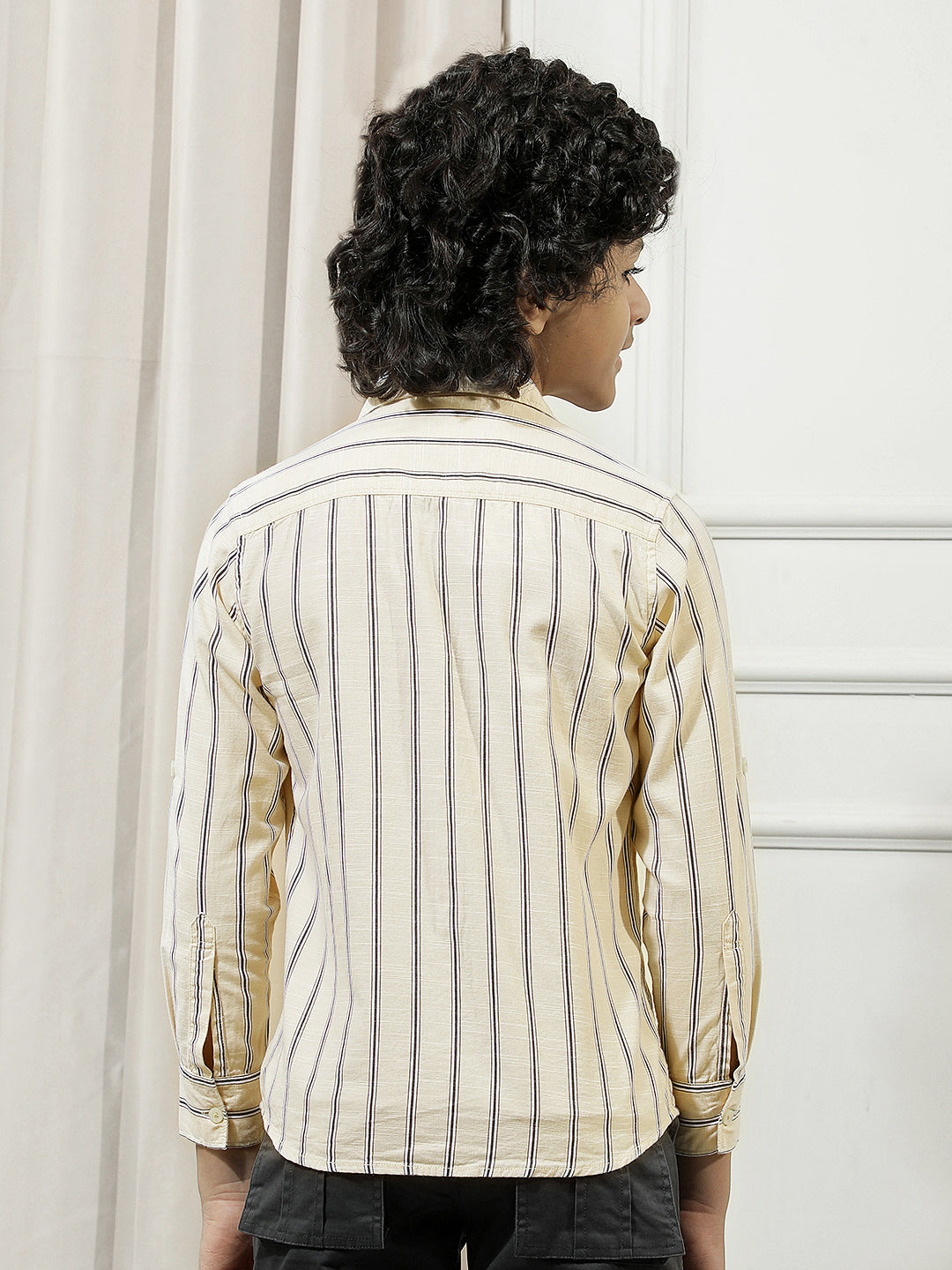 Pastel Yellow Striped Shirt