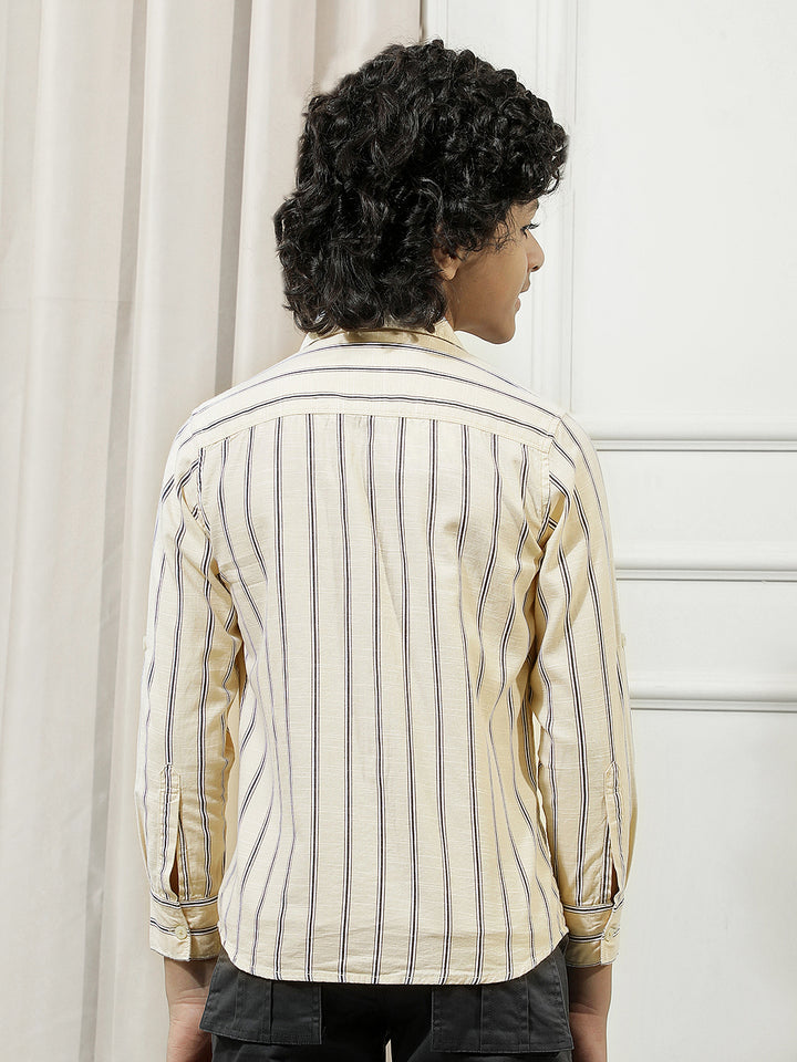 Pastel Yellow Striped Shirt