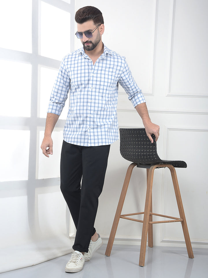Aether Ice Blue Checked Shirt