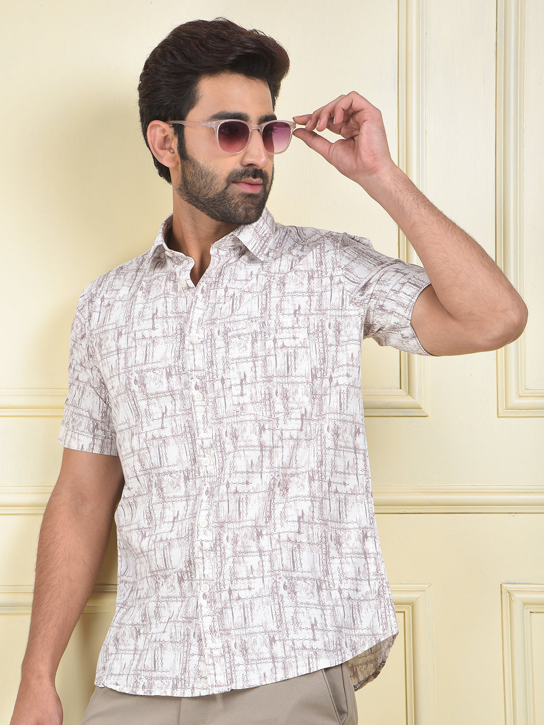 Pure Comfort Purple Printed Shirt