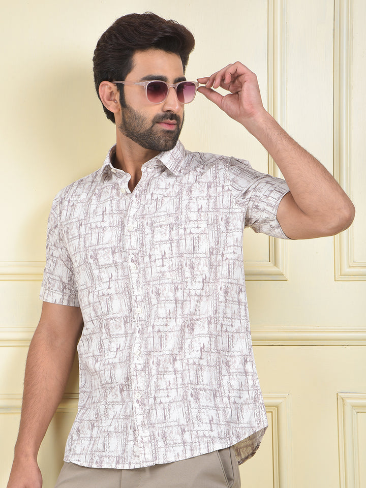 Pure Comfort Purple Printed Shirt