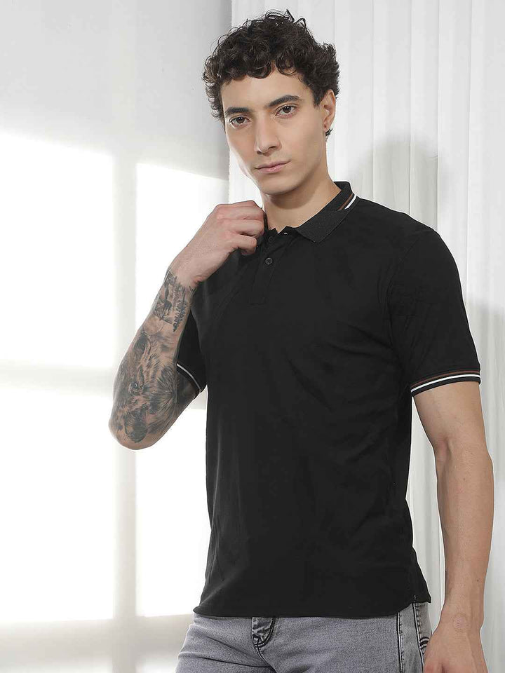 Classic Black Casual Polo T-Shirt