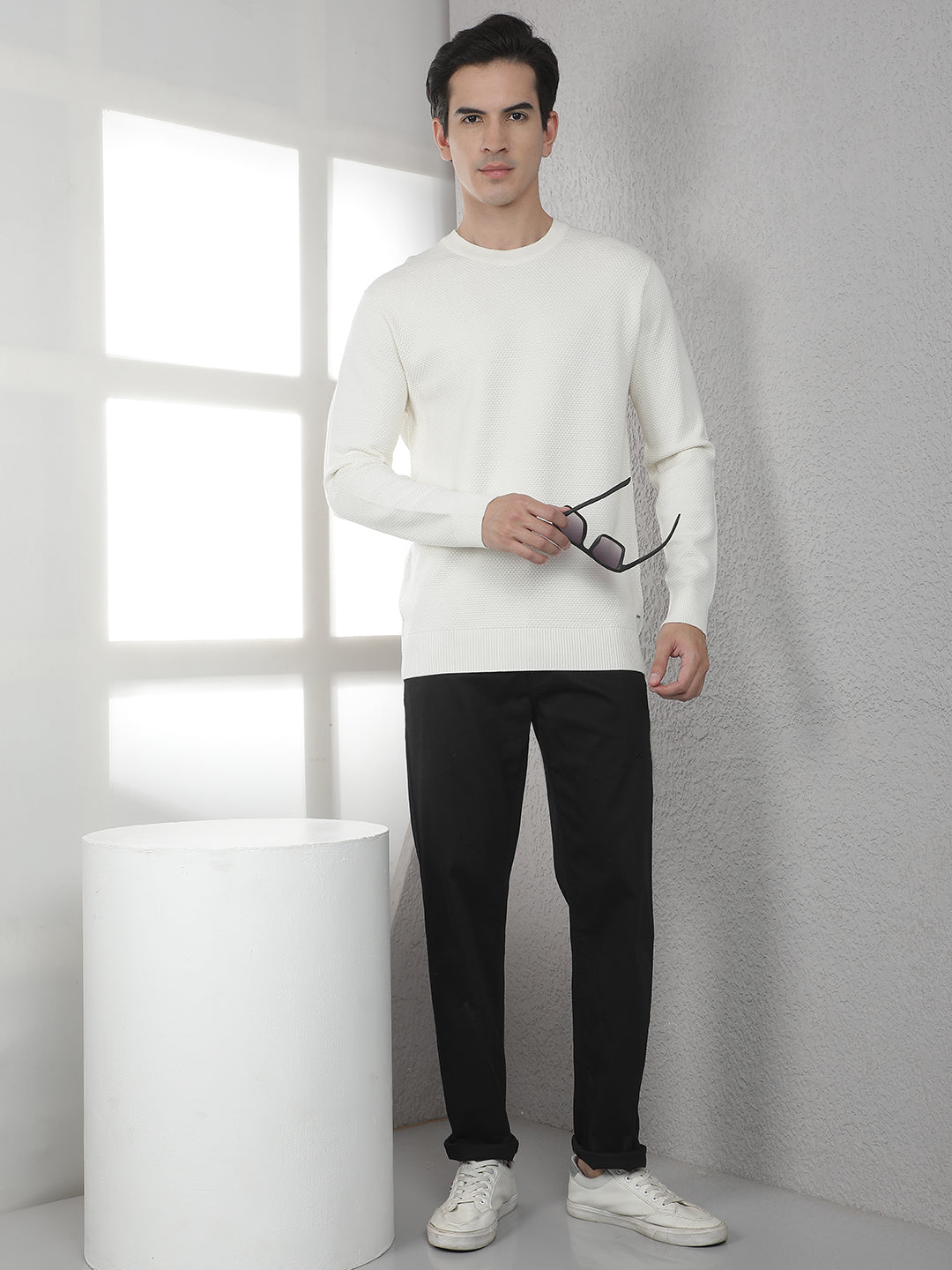 Off White Round Neck Sweater