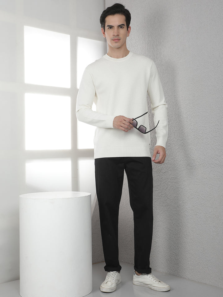 Off White Round Neck Sweater