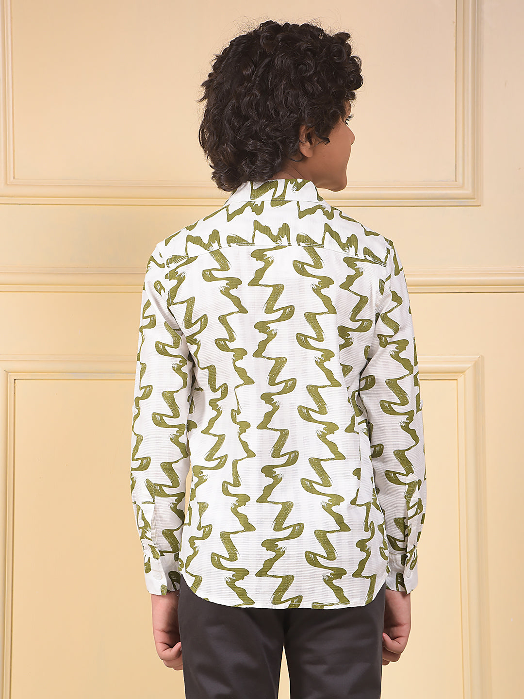 Green Printed 100% Cotton Shirt